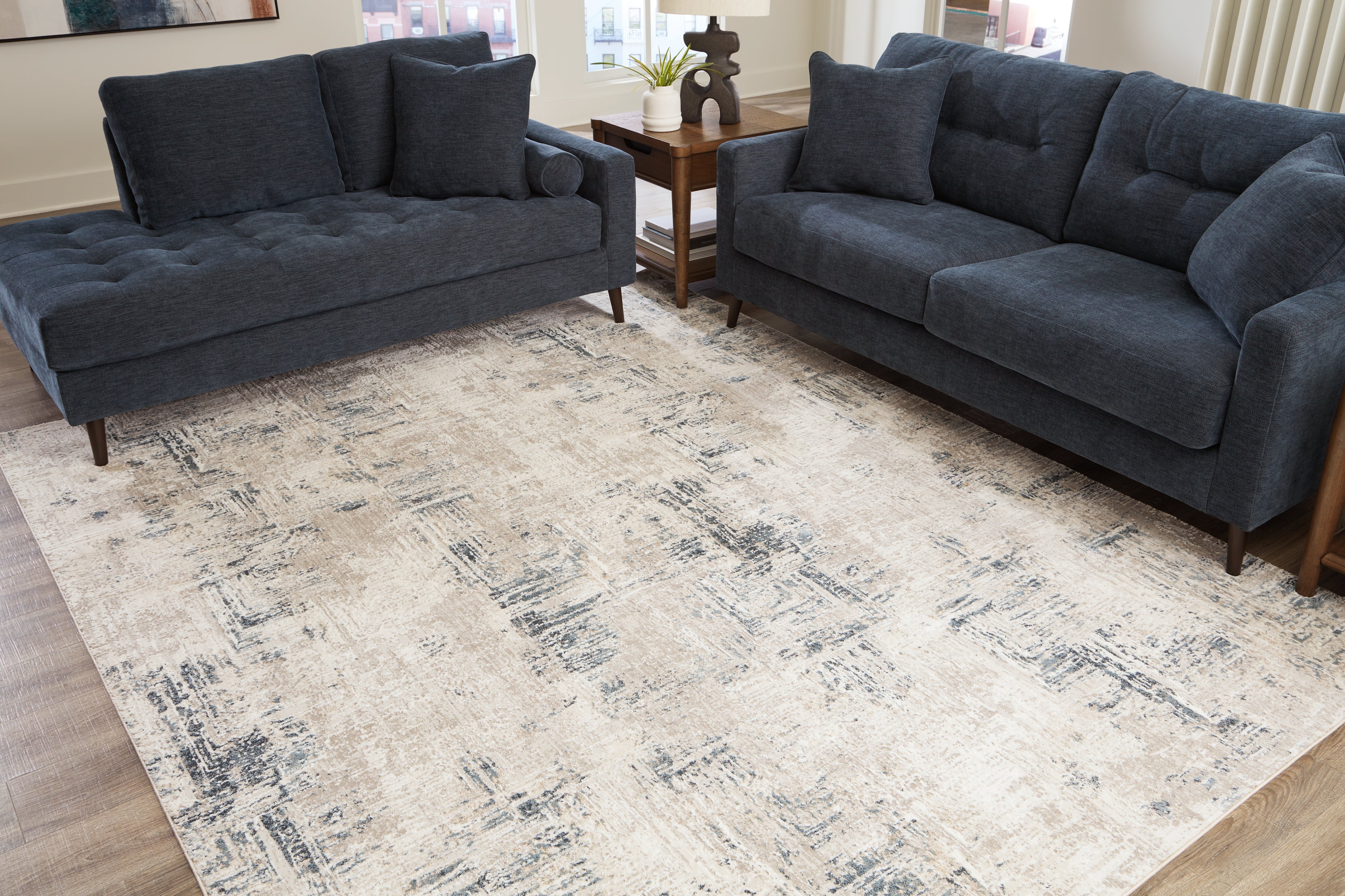 Bay Furniture Gallery - Ashley Furniture - Gentor Rug - 8' x 10' Rug / Blue/Ivory - R406521