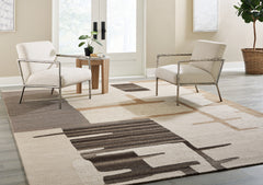 Bay Furniture Gallery - Ashley Furniture - Kencher Rug - 10' x 14' Rug / Beige/Brown - R406820