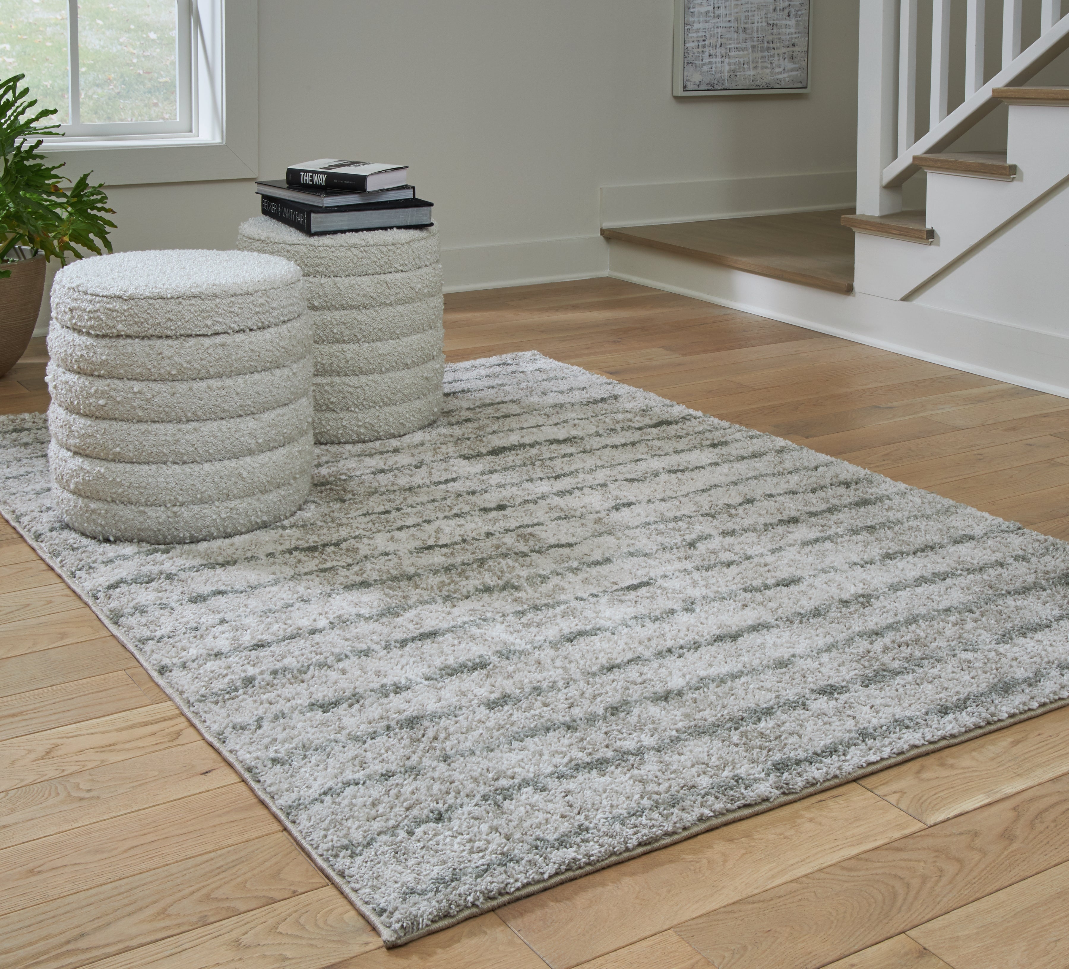 Bay Furniture Gallery - Ashley Furniture - Laddway Rug - 5' x 7' Rug / Cream/Green - R406882