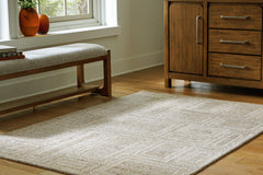 Bay Furniture Gallery - Ashley Furniture - Brickburgh Rug - 5' x 7' Rug / Gray/Ivory/Honey - R406902