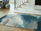 Bay Furniture Gallery - Ashley Furniture - Brentward Rug - 8' x 10' Rug / Blue/Gray/Ivory - R407081
