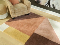 Bay Furniture Gallery - Ashley Furniture - Gailmore Rug - 5' x 7' Rug / Cream/Pink/Ocher - R407172