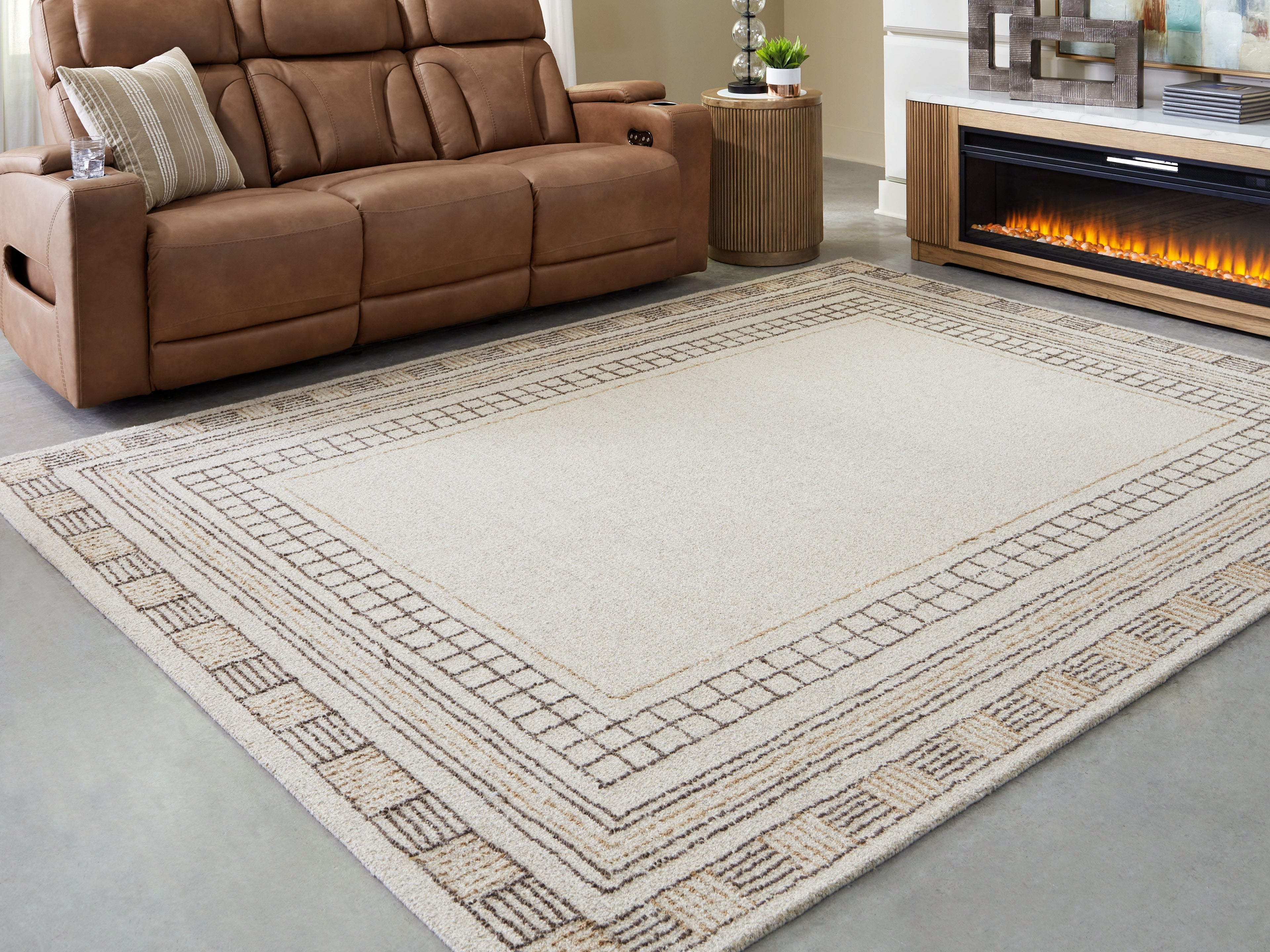 Bay Furniture Gallery - Ashley Furniture - Idaman Rug - Medium Rug / Taupe/Brown - R407292