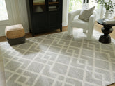Bay Furniture Gallery - Ashley Furniture - Unawick Rug - Medium Rug / Gray/Ivory - R407332