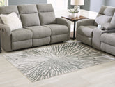 Bay Furniture Gallery - Ashley Furniture - Verland Rug - Washable 7'6" x 9'6" Area Rug / Gray/White - R407431
