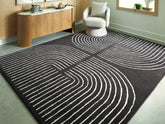 Bay Furniture Gallery - Ashley Furniture - Eldonmore Rug - 5' x 7' Area Rug / Black/Ivory - R407572