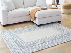 Bay Furniture Gallery - Ashley Furniture - Azelhurst Rug - 7'8" x 10' Area Rug / Blue/Ivory/Gray - R407851