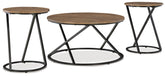Bay Furniture Gallery - Ashley Furniture - Cassbryn Table (Set of 3) - Occasional Table Set (3/CN) / Brown/Black - T152-13