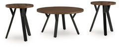 Bay Furniture Gallery - Ashley Furniture - Elbrynn Table (Set of 3) - Occasional Table Set (3/CN) / Brown/Black - T153-13