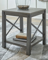 Bay Furniture Gallery - Ashley Furniture - Freedan End Table - Square End Table / Grayish Brown - T175-2