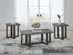 Bay Furniture Gallery - Ashley Furniture - Dynnford Table (Set of 3) - Occasional Table Set (3/CN) / Gray/Brown - T216-13