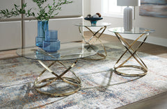 Bay Furniture Gallery - Ashley Furniture - Crimonti Table (Set of 3) - Occasional Table Set (3/CN) / Champagne - T273-13