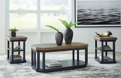 Bay Furniture Gallery - Ashley Furniture - Landocken Table (Set of 3) - Occasional Table Set (3/CN) / Brown/Blue - T402-13