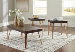 Bay Furniture Gallery - Ashley Furniture - Bandyn Table (Set of 3) - Occasional Table Set (3/CN) / Brown/Champagne - T404-13