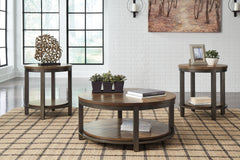 Bay Furniture Gallery - Ashley Furniture - Roybeck Table (Set of 3) - Occasional Table Set (3/CN) / Light Brown/Bronze - T411-13