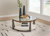Bay Furniture Gallery - Ashley Furniture - Frazwa Coffee Table - Round Cocktail Table / Multi - T432-8