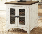 Bay Furniture Gallery - Ashley Furniture - Wystfield End Table - Rectangular End Table / White/Brown - T459-3
