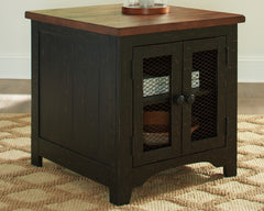 Bay Furniture Gallery - Ashley Furniture - Valebeck End Table - Rectangular End Table / Black/Brown - T468-3