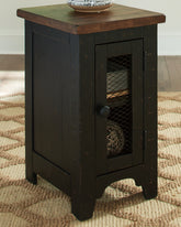Bay Furniture Gallery - Ashley Furniture - Valebeck Chairside End Table - Chair Side End Table / Black/Brown - T468-7