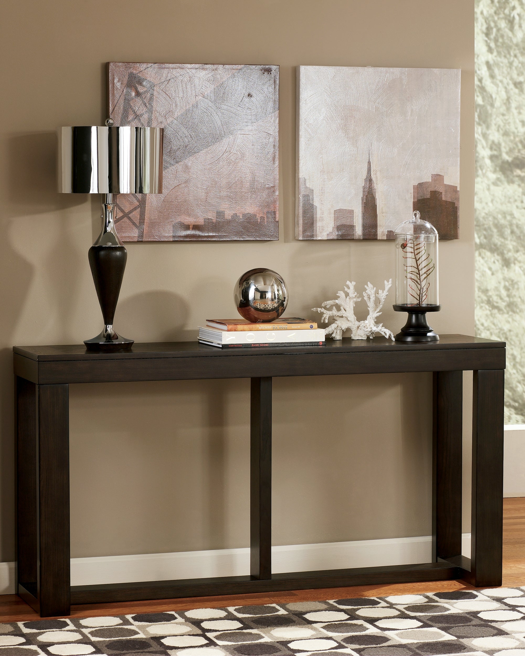 Bay Furniture Gallery - Ashley Furniture - Watson Sofa/Console Table - Sofa Table / Dark Brown - T481-4