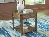 Bay Furniture Gallery - Ashley Furniture - Burkbyer End Table - Rectangular End Table / Brown - T513-3