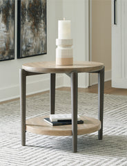 Bay Furniture Gallery - Ashley Furniture - Dyonton End Table - Round End Table / Light Grayish Brown - T574-6