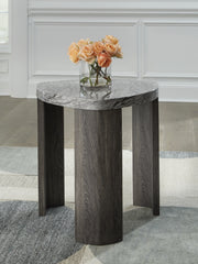 Bay Furniture Gallery - Ashley Furniture - Surmour End Table - Triangle End Table / Gray/Brown - T600-6