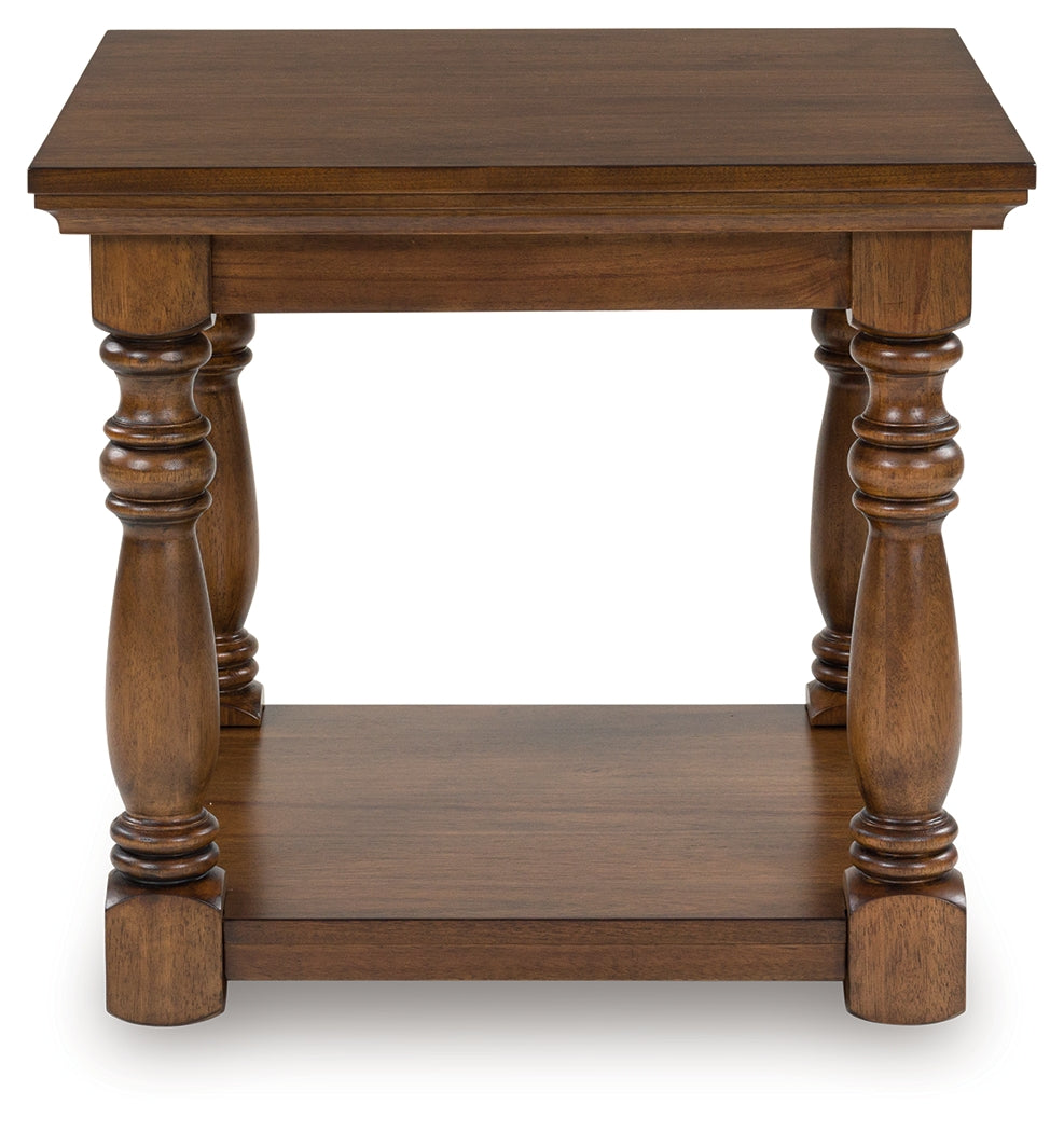 Bay Furniture Gallery - Ashley Furniture - Sturlayne End Table - Rectangular End Table / Brown - T609-3