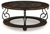 Bay Furniture Gallery - Ashley Furniture - Frallyn Coffee Table - Round Cocktail Table / Dark Brown - T623-8