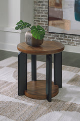 Bay Furniture Gallery - Ashley Furniture - Kraeburn End Table - Round End Table / Brown/Black - T624-6