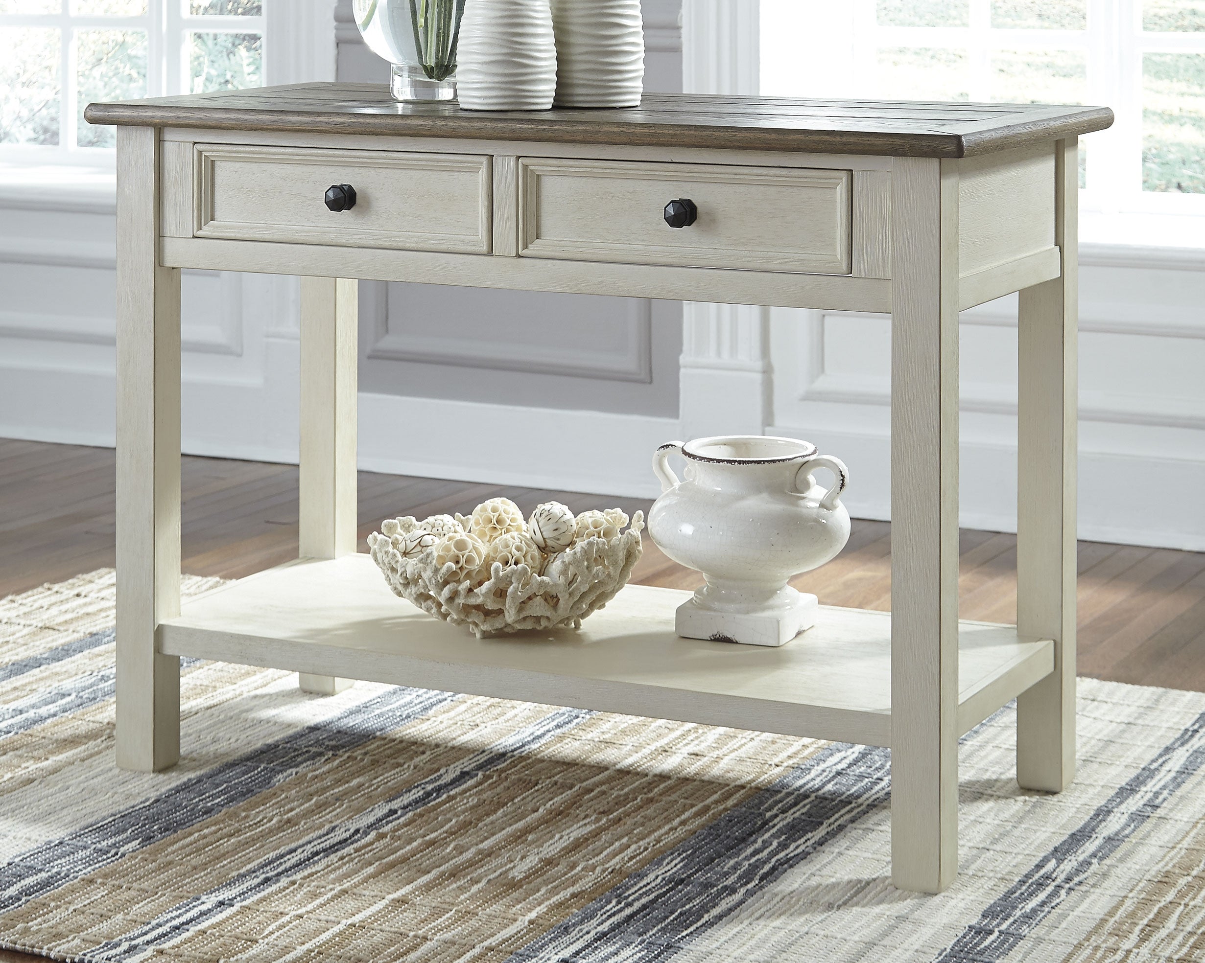 Bay Furniture Gallery - Ashley Furniture - Bolanburg Sofa/Console Table - Sofa Table / Two-tone - T637-4