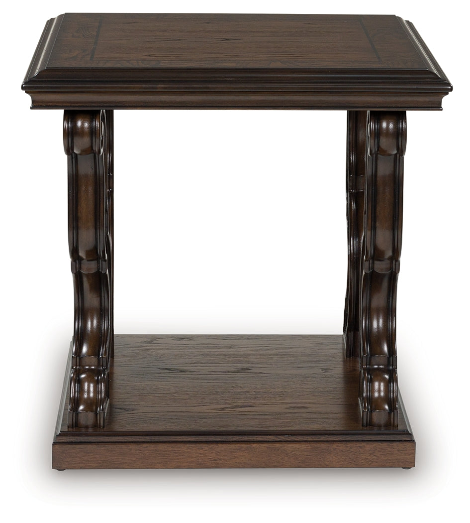 Bay Furniture Gallery - Ashley Furniture - Maylee End Table - Square End Table / Dark Brown - T647-2