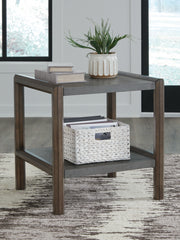 Bay Furniture Gallery - Ashley Furniture - Kallenny End Table - Rectangular End Table / Brown/Gray - T669-3