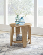 Bay Furniture Gallery - Ashley Furniture - Kristiland End Table - Round End Table / Light Brown - T674-6