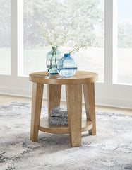 Bay Furniture Gallery - Ashley Furniture - Kristiland End Table - Round End Table / Light Brown - T674-6