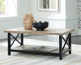 Bay Furniture Gallery - Ashley Furniture - Bristenfort Coffee Table - Rectangular Cocktail Table / Brown/Black - T685-1