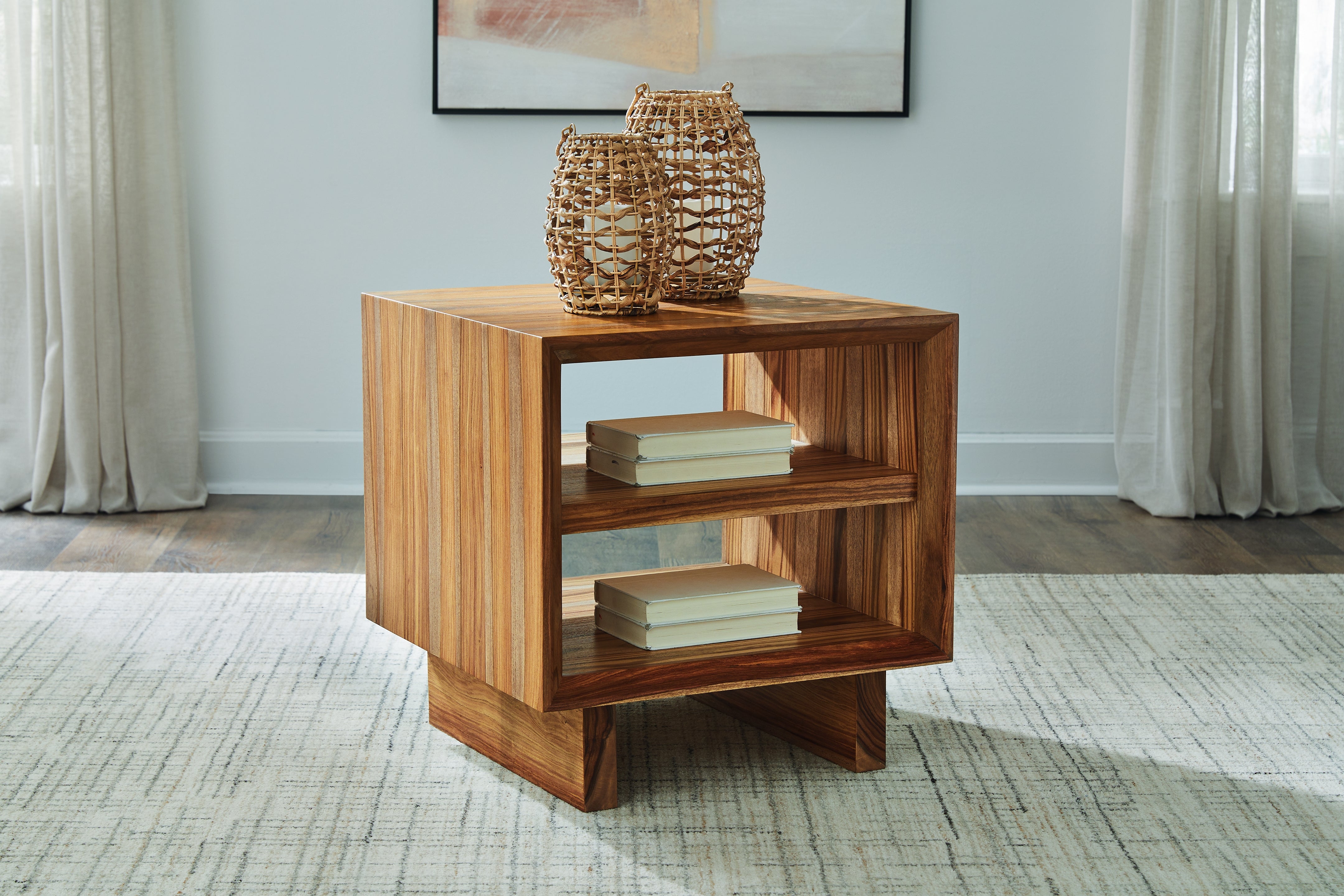 Bay Furniture Gallery - Ashley Furniture - Dressonni End Table - Square End Table / Brown - T690-2