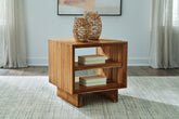 Bay Furniture Gallery - Ashley Furniture - Dressonni End Table - Square End Table / Brown - T690-2