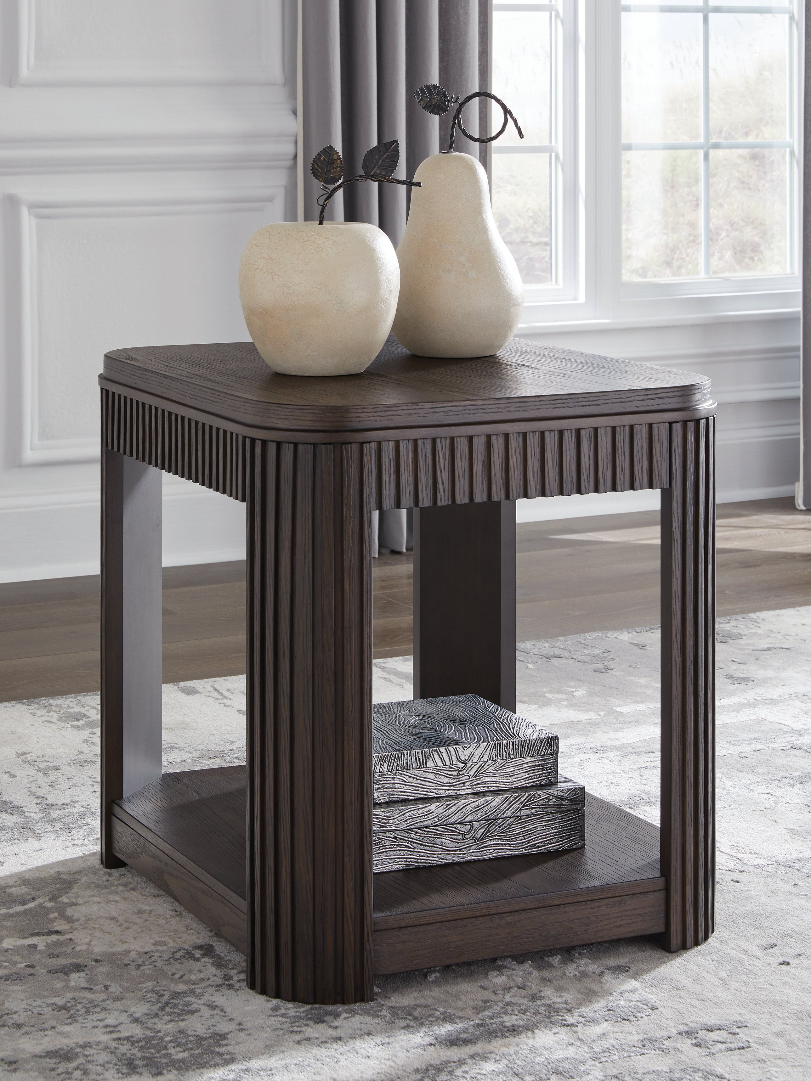 Bay Furniture Gallery - Ashley Furniture - Carlibrie End Table - Rectangular End Table / Warm Brown - T700-3