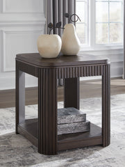 Bay Furniture Gallery - Ashley Furniture - Carlibrie End Table - Rectangular End Table / Warm Brown - T700-3