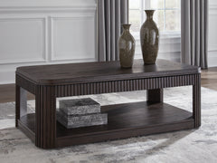 Bay Furniture Gallery - Ashley Furniture - Carlibrie Lift-Top Coffee Table - Lift Top Cocktail Table / Warm Brown - T700-9