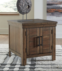 Bay Furniture Gallery - Ashley Furniture - Moriville End Table - Rectangular End Table / Grayish Brown - T731-3