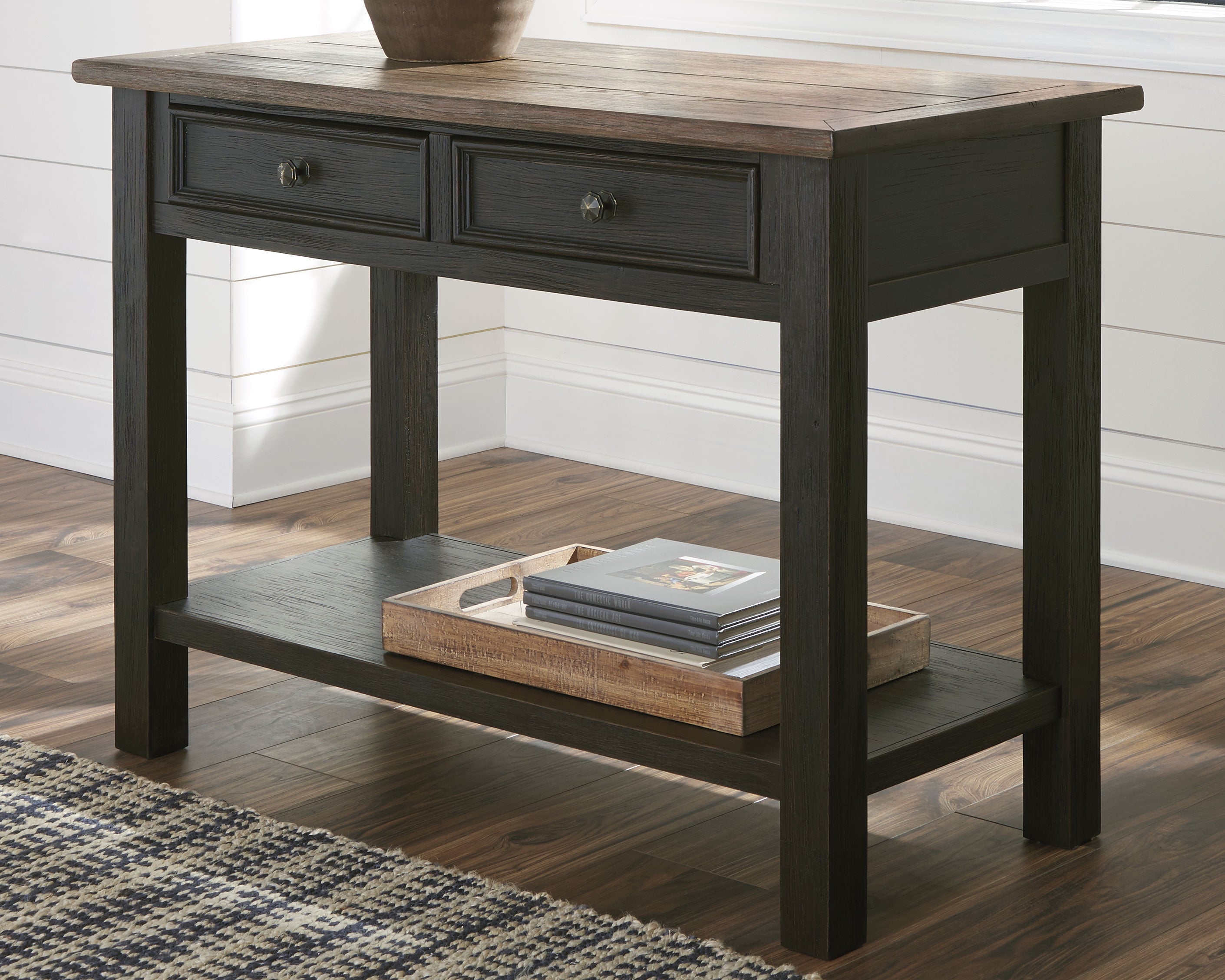 Bay Furniture Gallery - Ashley Furniture - Tyler Creek Sofa/Console Table - Sofa Table / Grayish Brown/Black - T736-4
