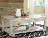 Bay Furniture Gallery - Ashley Furniture - Fregine Coffee Table with Lift Top - Lift Top Cocktail Table / Whitewash - T755-9