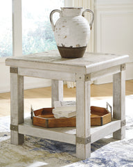 Bay Furniture Gallery - Ashley Furniture - Carynhurst End Table - Rectangular End Table / White Wash Gray - T757-3