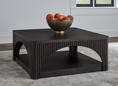 Bay Furniture Gallery - Ashley Furniture - Yellink Coffee Table - Square Cocktail Table / Black - T760-8