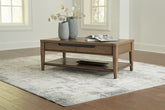 Bay Furniture Gallery - Ashley Furniture - Roanhowe Coffee Table - Rectangular Cocktail Table / Brown - T769-1