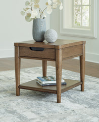 Bay Furniture Gallery - Ashley Furniture - Roanhowe End Table - Rectangular End Table / Brown - T769-3