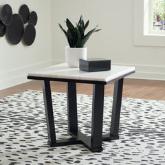 Bay Furniture Gallery - Ashley Furniture - Fostead End Table - Square End Table / White/Espresso - T770-2