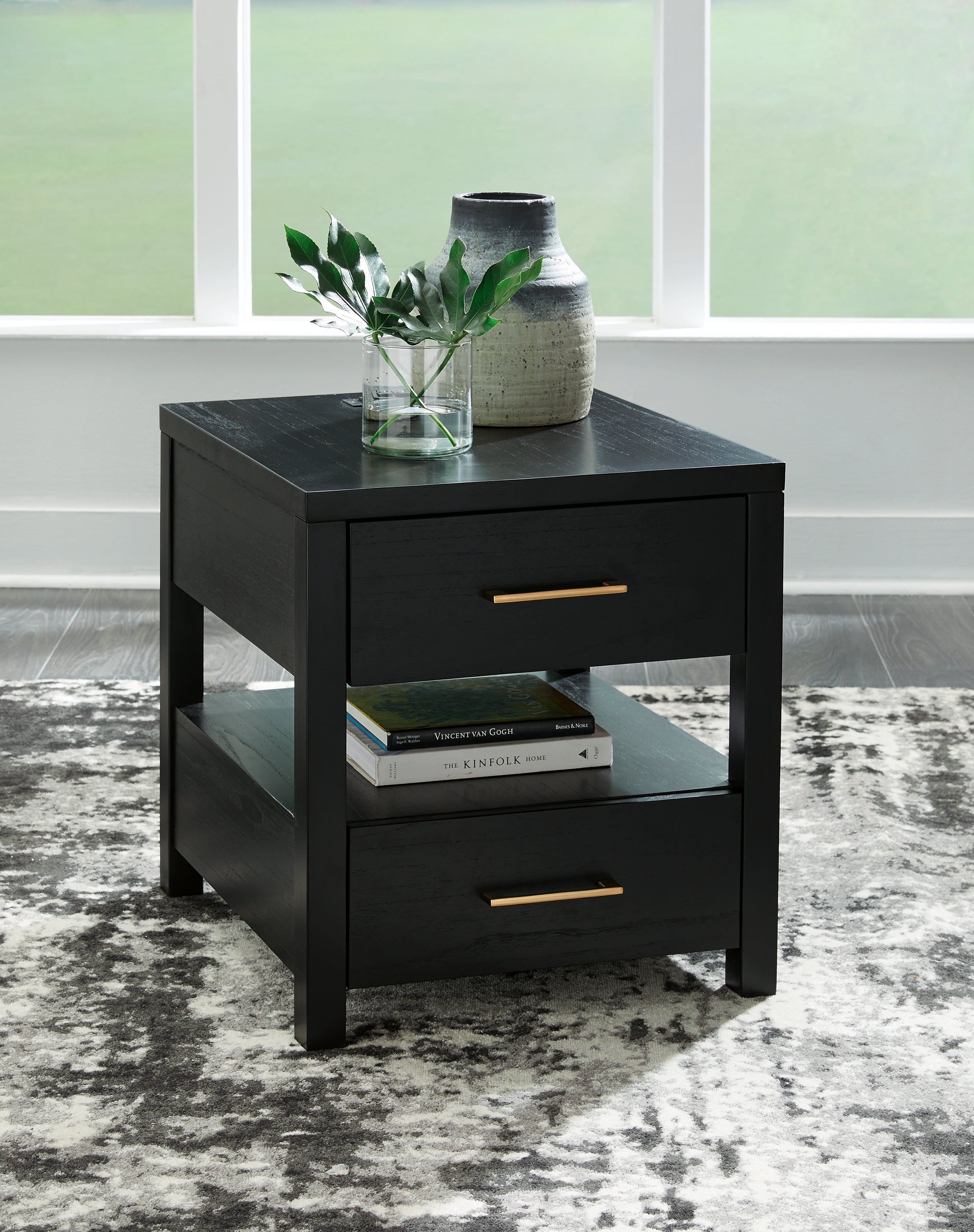 Bay Furniture Gallery - Ashley Furniture - Winbardi End Table - Rectangular End Table / Black - T786-3